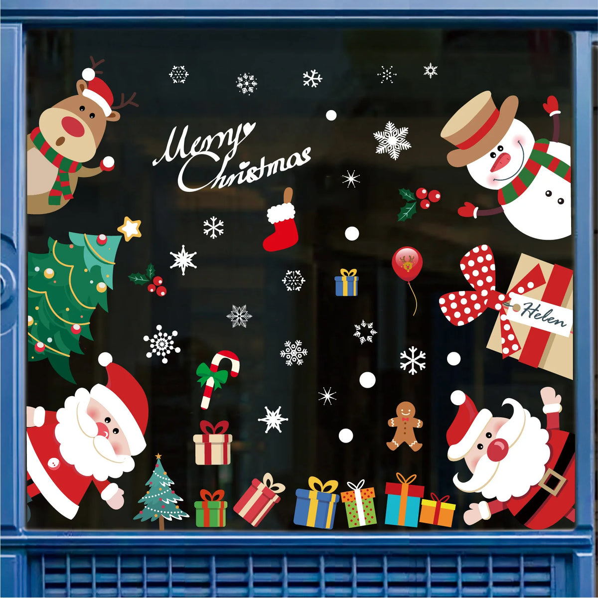 113 Christmas Snowflake Static Window Clings | Holiday Decor Holiday Window Clings Babs B 2seets