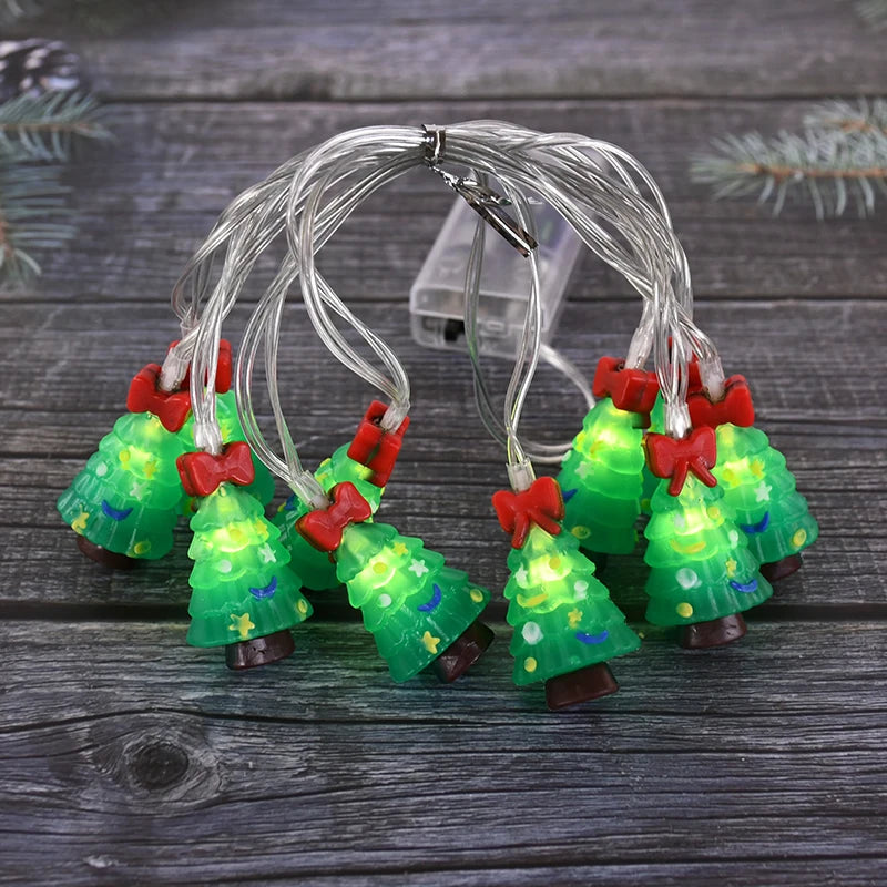 Christmas LED String Lights – Santa Snowman Xmas Tree Ornaments Christmas String Lights Babs Christmas Tree 3M 20LED