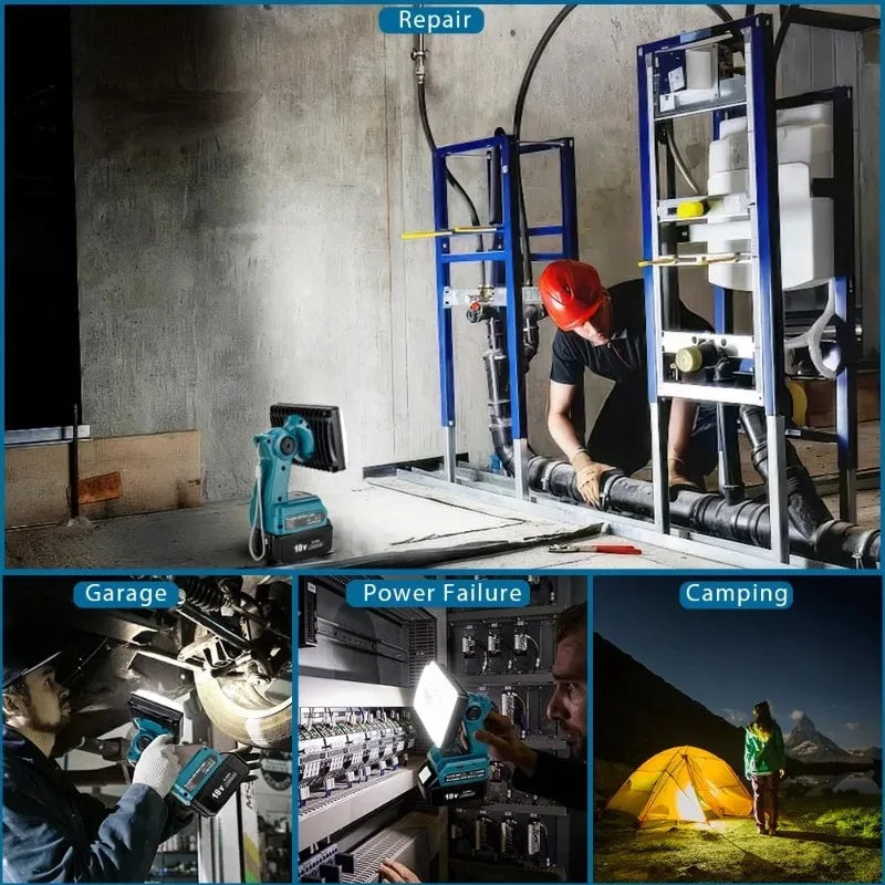 28W LED Work Light USB-C | Fits Makita, Milwaukee, Bosch, Ryobi LED Work Light Babs