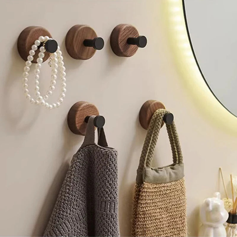 Natural Walnut Wood Wall Hook – Coat, Key & Towel Hanger Wooden Wall Hook Babs