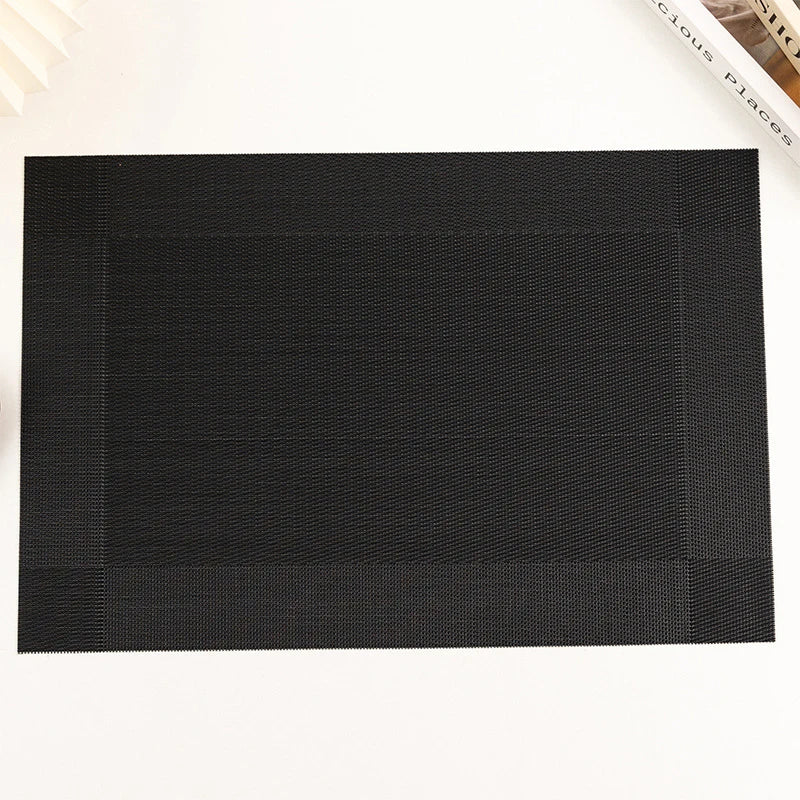 Washable PVC Woven Placemats – Durable Vinyl Dining Table Mats Vinyl Table Placemats Babs Style 15 30X45CM