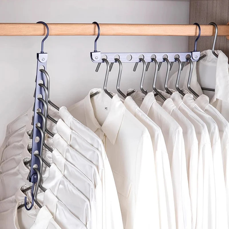 Space-Saving Collapsible Clothes Hangers – 6 & 8 Hole Organizer Clothes Hanger Organizer Babs