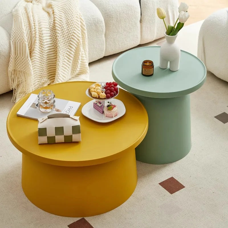 Nordic Round Coffee Table with Storage | Modern Living Room Round Coffee Table Babs
