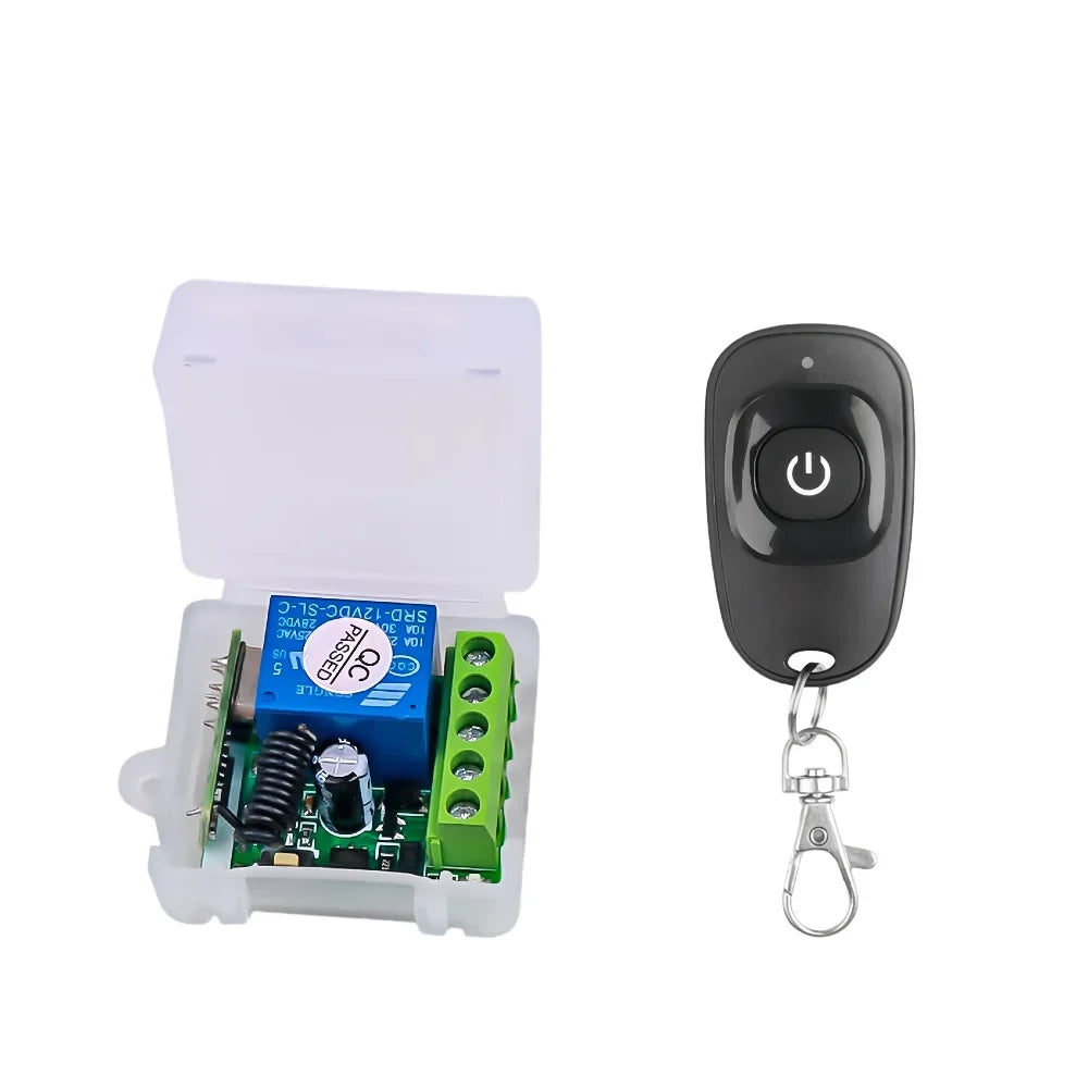 DC 12V 433MHz RF Remote Control Switch 2-Channel Relay Receiver RF Relay Switch Babs 1Remote 1 Receiver-W