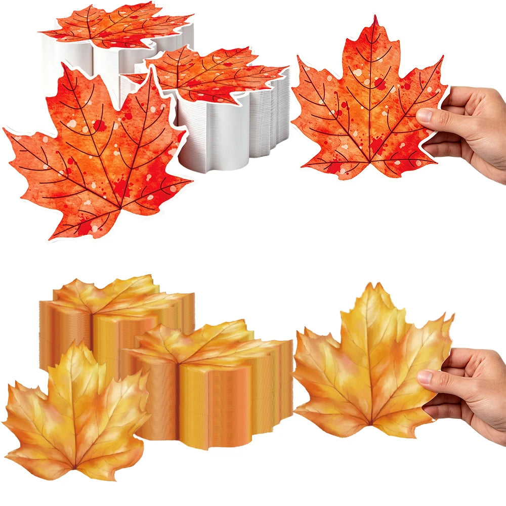 Maple Leaf Disposable Napkins – Fall Party Cocktail Napkins Disposable Party Napkins Babs