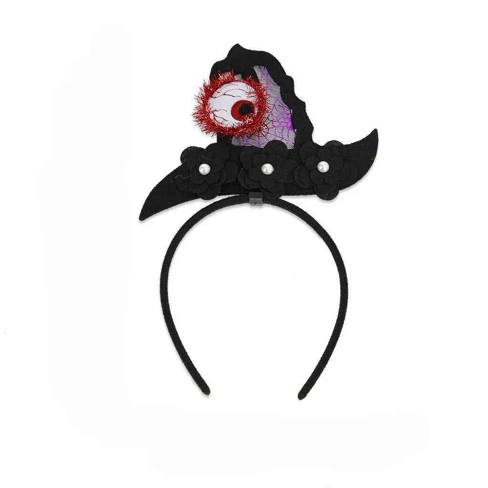 Halloween Witch Hat Headband with 3D Spider | Party Costume Hoop Halloween Costume Headband Babs Style B-1PC