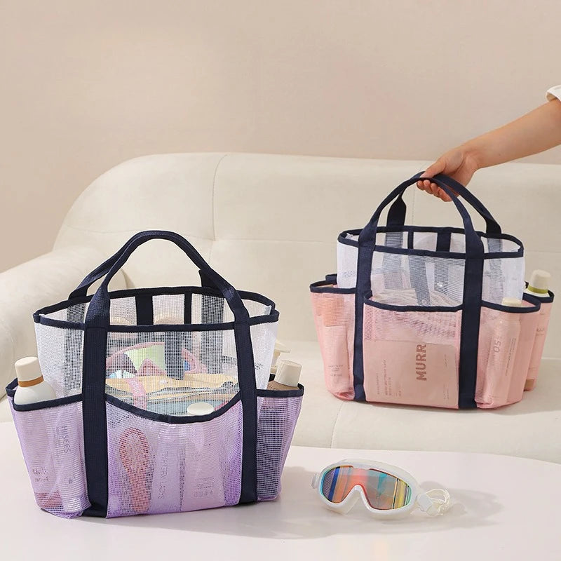 Large Mesh Beach Bag – Wet Dry Separation Tote & Organizer Mesh Tote Bag Babs