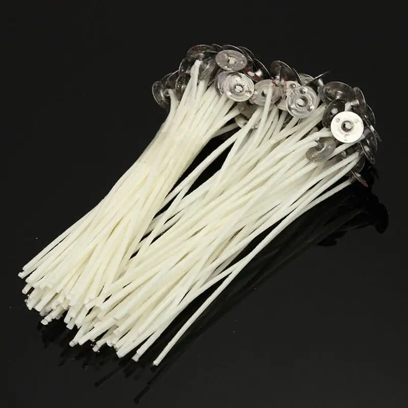 50Pcs Pre-Waxed Cotton Candle Wicks with Sustainers – DIY Candle Making Wicks Babs