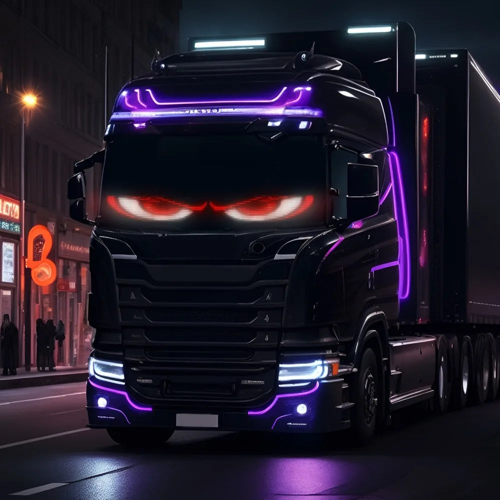 Demon Eye Bluetooth LED Flexible Screen Car Truck Light Display LED Car Display Screen Babs