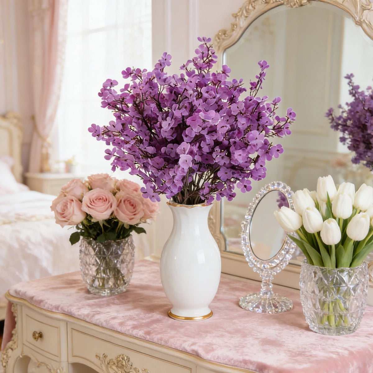 Artificial Silk Gypsophila Flowers – Wedding & Home Décor Artificial Flower Bouquet Babs