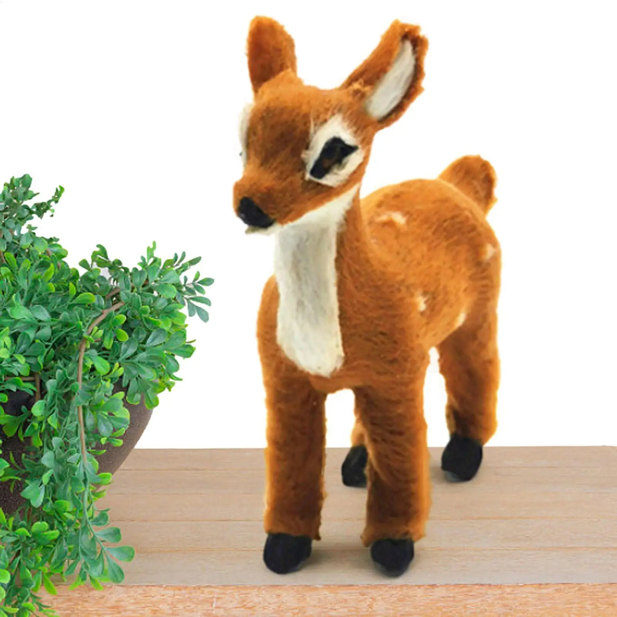 Plush Sika Deer Figurine | Christmas Reindeer Ornament Décor Christmas Deer Ornament Babs