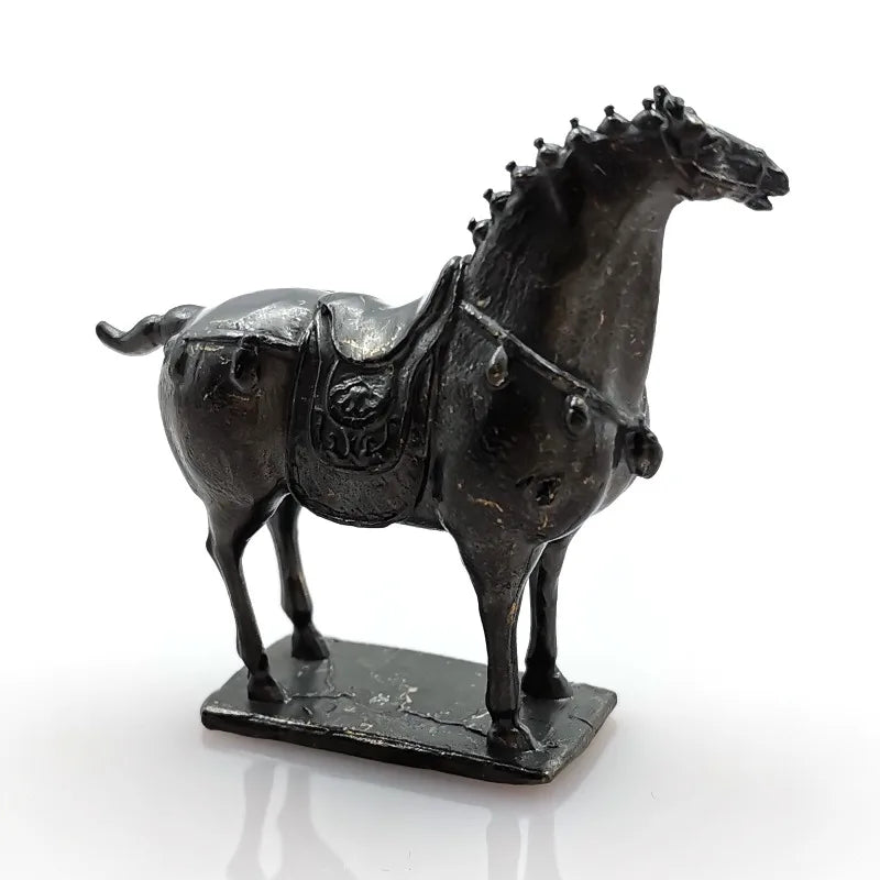 Vintage Copper Animal Figurines – Horse, Rhino & Bull Statues Decorative Figurine Babs