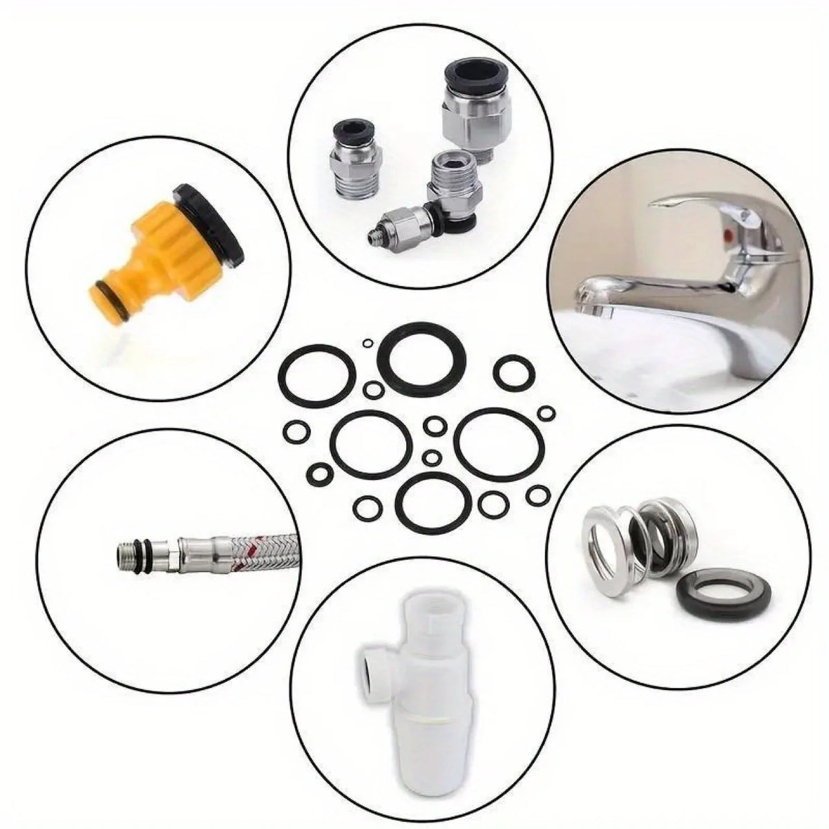 225-Piece Nitrile O-Ring Set – Multi-Size Gasket Seal Kit O-Ring Seal Kit Babs