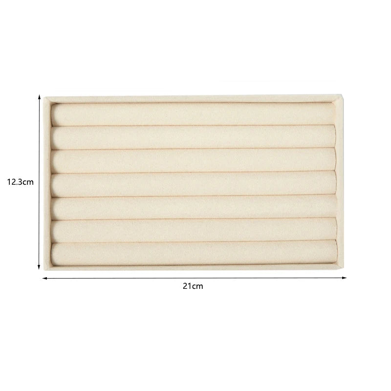 Velvet Jewelry Display Tray – Ring, Earring & Necklace Box Jewelry Display Tray Babs beige