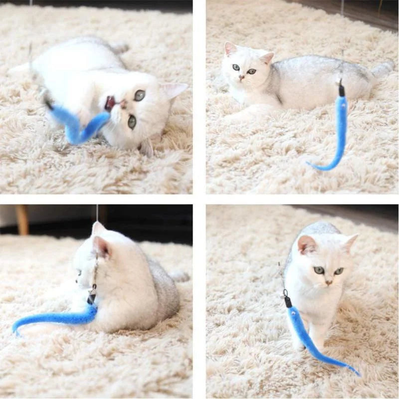 Worm Cat Toy Replacement Heads – Plush Teaser Wand Lures Cat Toy Replacement Babs