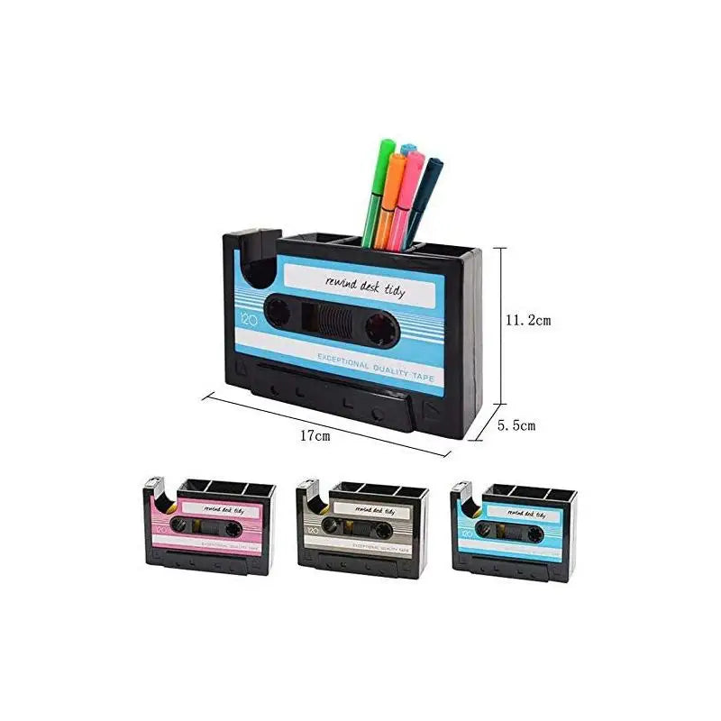 Retro Cassette Tape Dispenser & Pen Holder Desk Organizer Desk Organizer Babs
