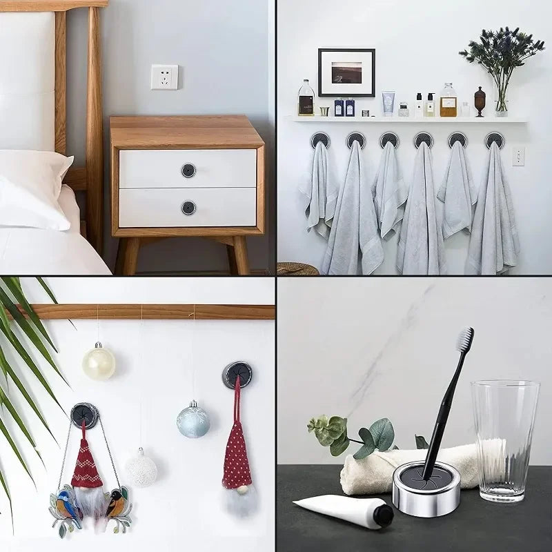 Self-Adhesive Push Towel Clip Hooks – Kitchen & Bathroom Towel Clip Hook Babs