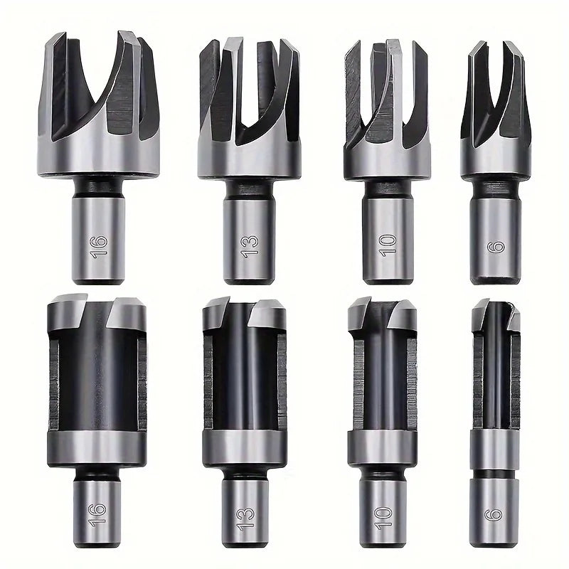 8-Pc Wood Hole Plug Cutter Set – High Carbon Steel Woodworking Wood Plug Cutter Set Babs