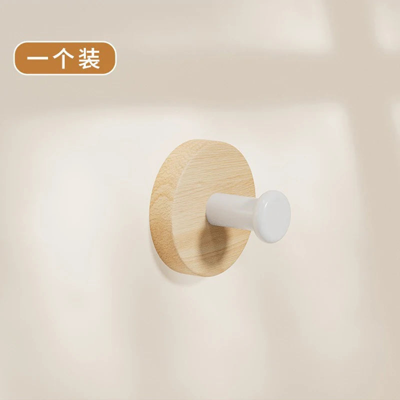 Solid Wood Wall Hook – Oak & Walnut Home Organizer Wood Wall Hook Babs White 1pcs