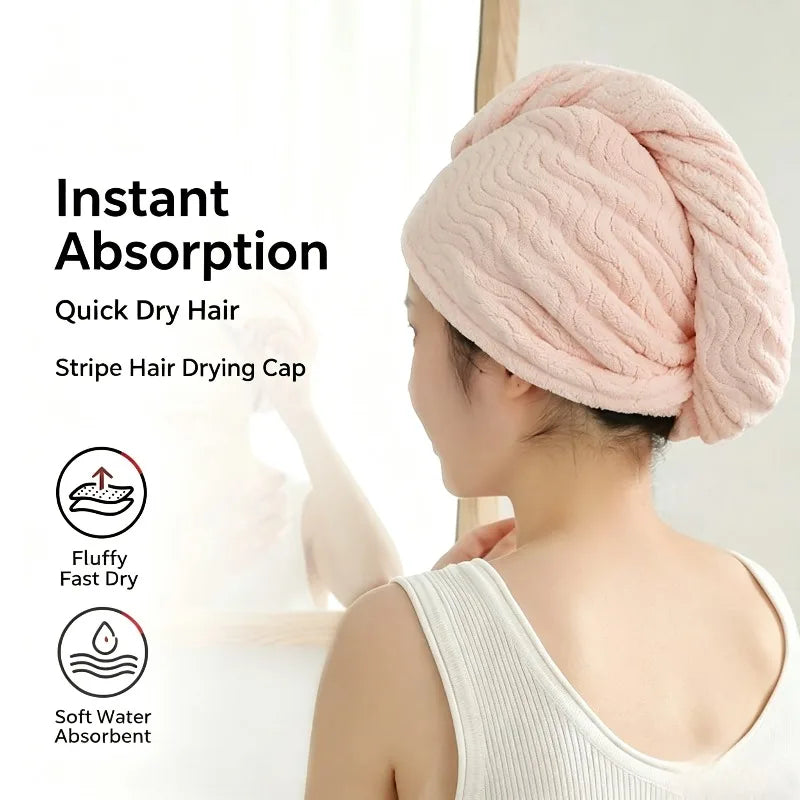 Antibacterial Quick-Dry Hair Turban Cap – Soft & Absorbent Hair Drying Cap Babs