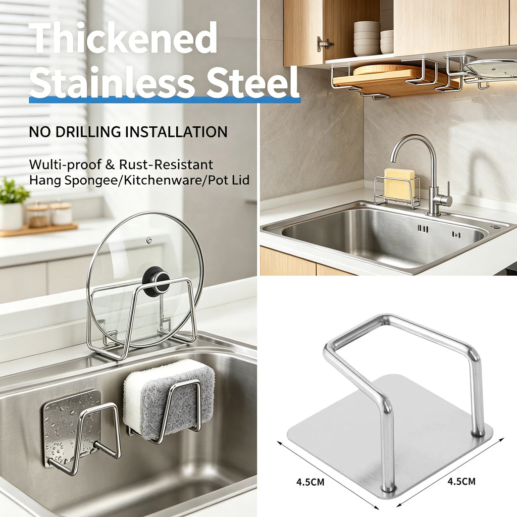 Stainless Steel Sink Sponge Rack & Kitchen Organizer Holder Sink Organizer Rack Babs