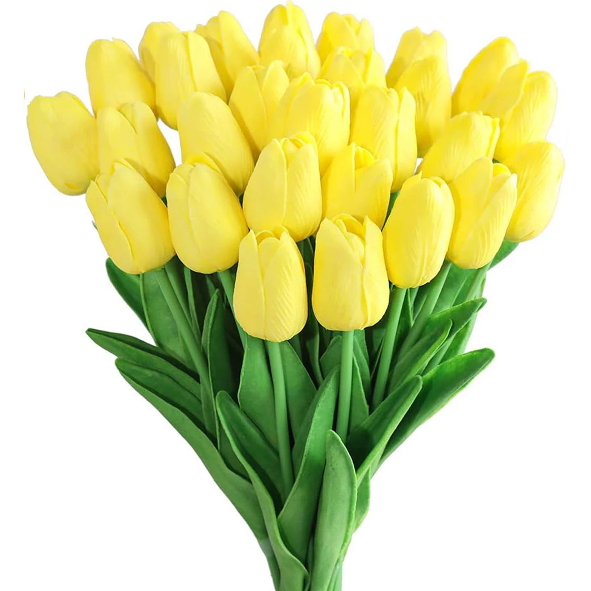 10-Piece Artificial Tulip Bouquet – PE Foam Fake Flowers Artificial Flower Bouquet Babs YELLOW