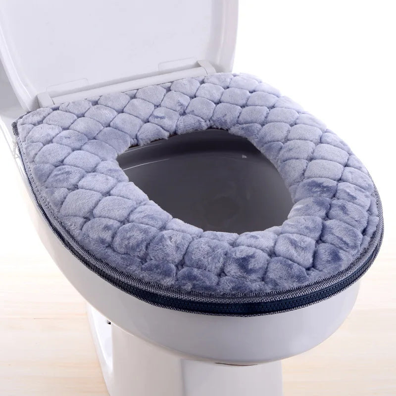 Soft Plush Toilet Seat Cover – Warm Washable O-Shaped Cushion Toilet Seat Cover Babs