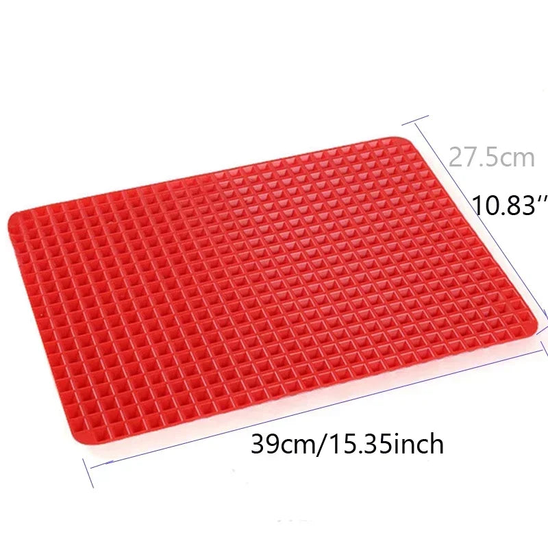 Silicone Pyramid Baking Mat – BBQ, Pizza & Oven Tray Liner Silicone Baking Mat Babs Red 1PC