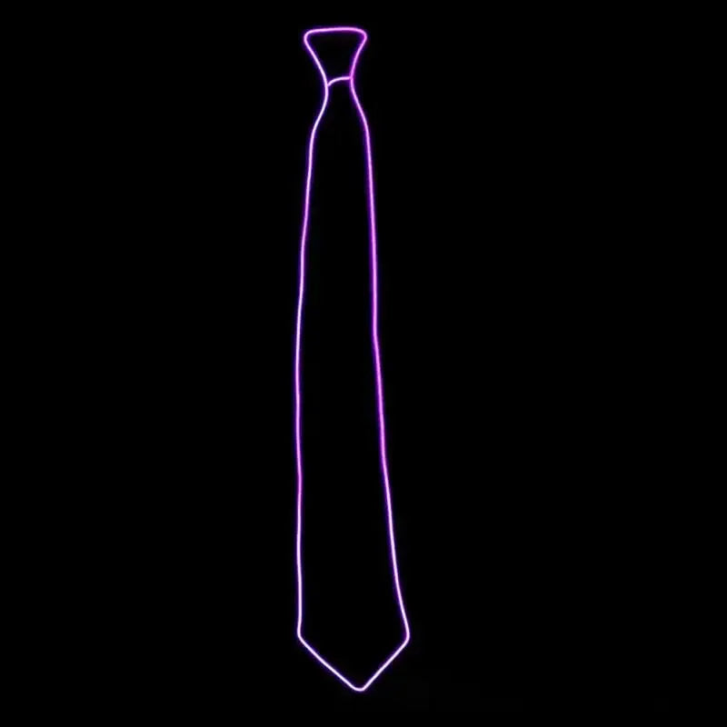 LED Light Up Necktie – Neon Glow Tie for Rave & Party LED Glow Necktie Babs PURPLE