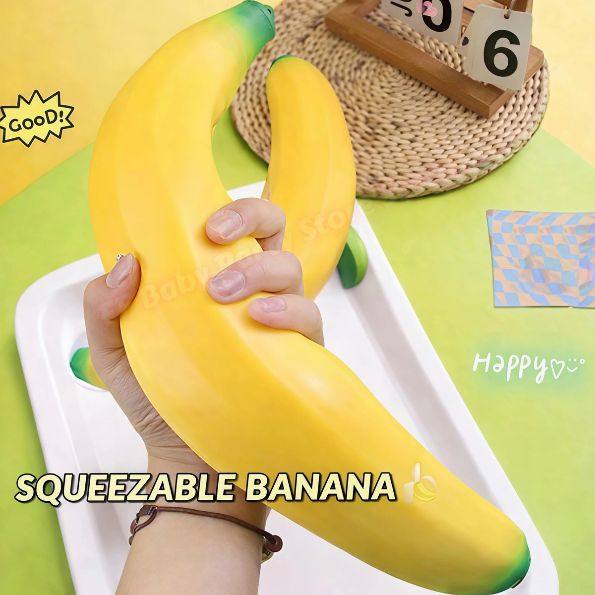 Banana Squishy Toy – Slow Rising Foam Fidget & Desk Decor Squishy Fidget Toy Babs