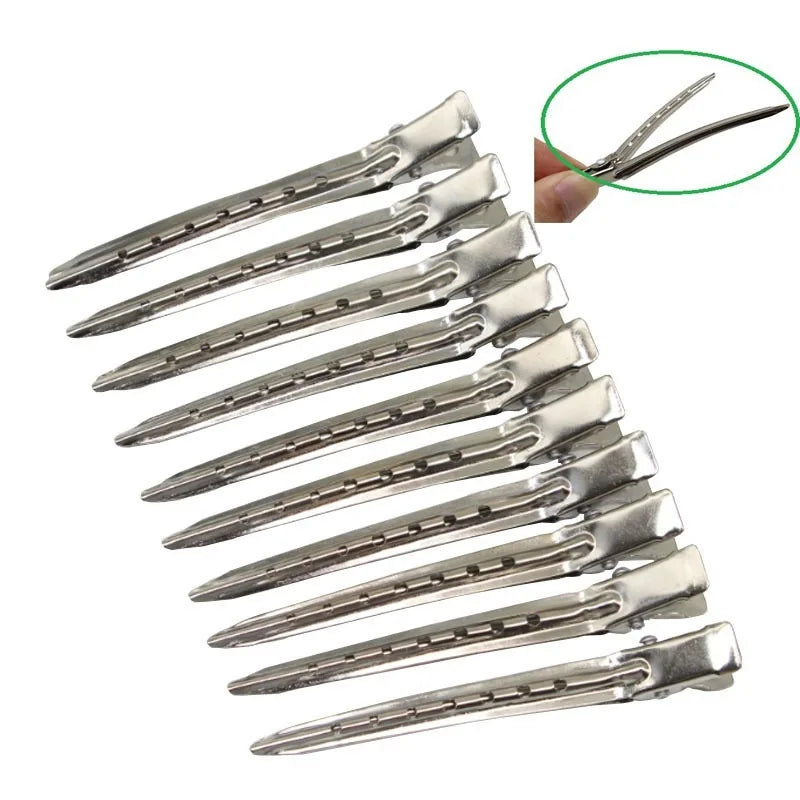 10pcs Stainless Steel Duckbill Hair Sectioning Clips & Clamps Hair Sectioning Clips Babs