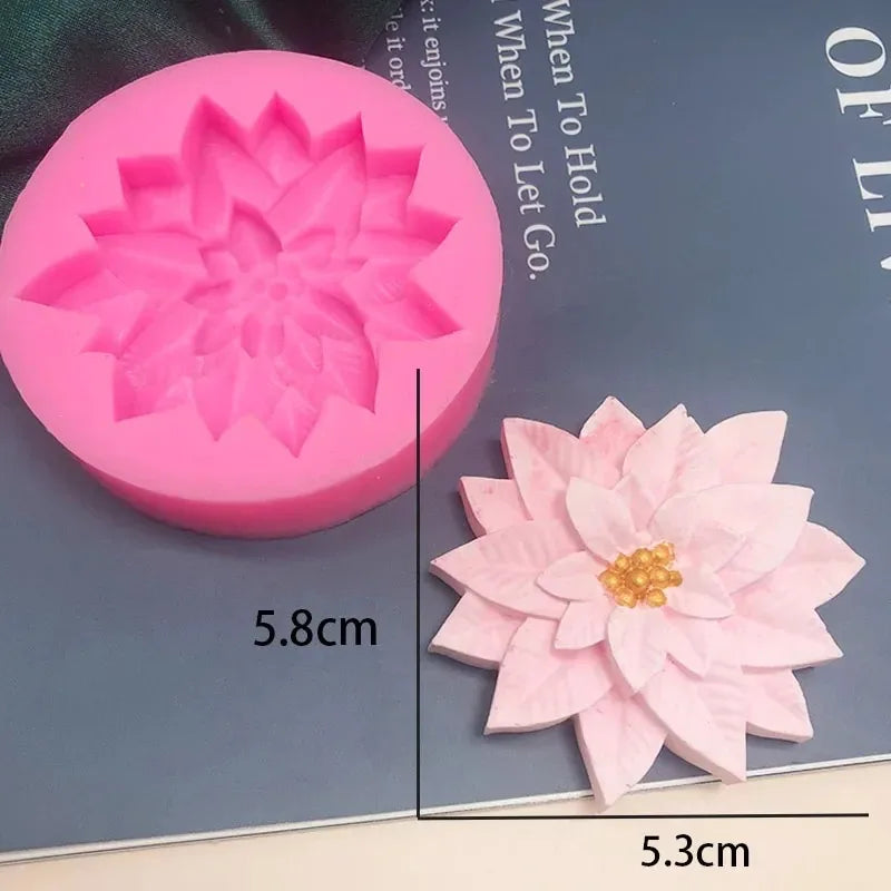 Christmas Leaves & Flowers Silicone Mold – Cake, Candy & Resin Silicone Baking Mold Babs 1pc
