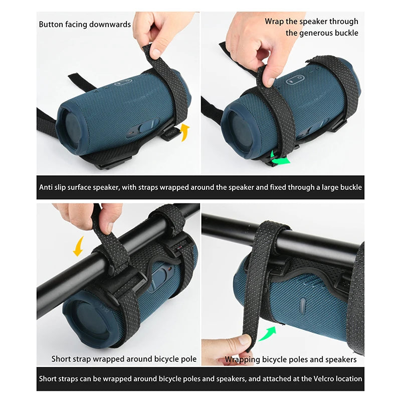 Adjustable Speaker Holder for Bike, Golf Cart & Boat Railing Speaker Mount Strap Babs