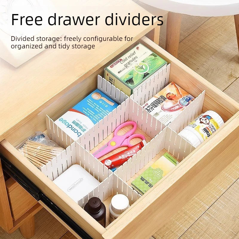 4-Pack Adjustable Plastic Drawer Dividers & Organizer Partitions Drawer Divider Organizer Babs