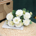 Peony Artificial Silk Flower Bouquet – Wedding & Home Décor Artificial Flower Bouquet Babs White