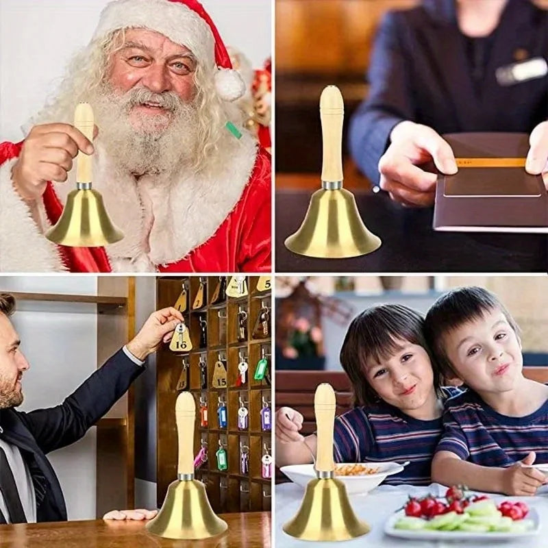2pcs Wooden Christmas Hand Bells – Jingle Bells for Party & School Christmas Hand Bells Babs