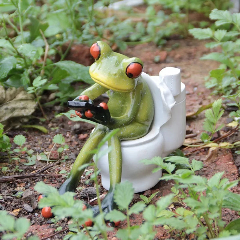 Resin Yoga Frog Figurine – Fun Desktop & Garden Decor Decorative Figurine Babs