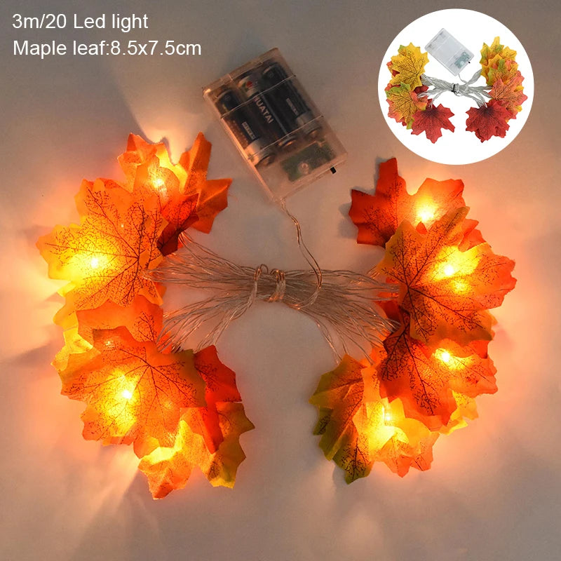 3M 20 LED Maple Leaf Fairy String Lights – Holiday Garland LED Fairy String Lights Babs 1