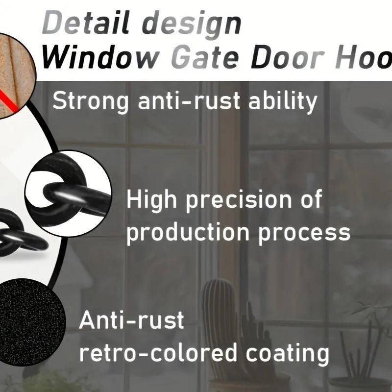 Cabin Hook & Eye Door Gate Latch with Screws – Carbon Steel Door Hook Latch Babs