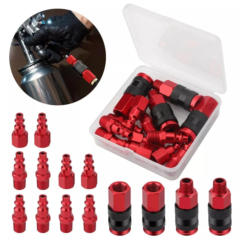 14-Pc Air Hose Fittings Kit – 1/4" NPT Coupler & Plug Set Air Hose Fittings Kit Babs