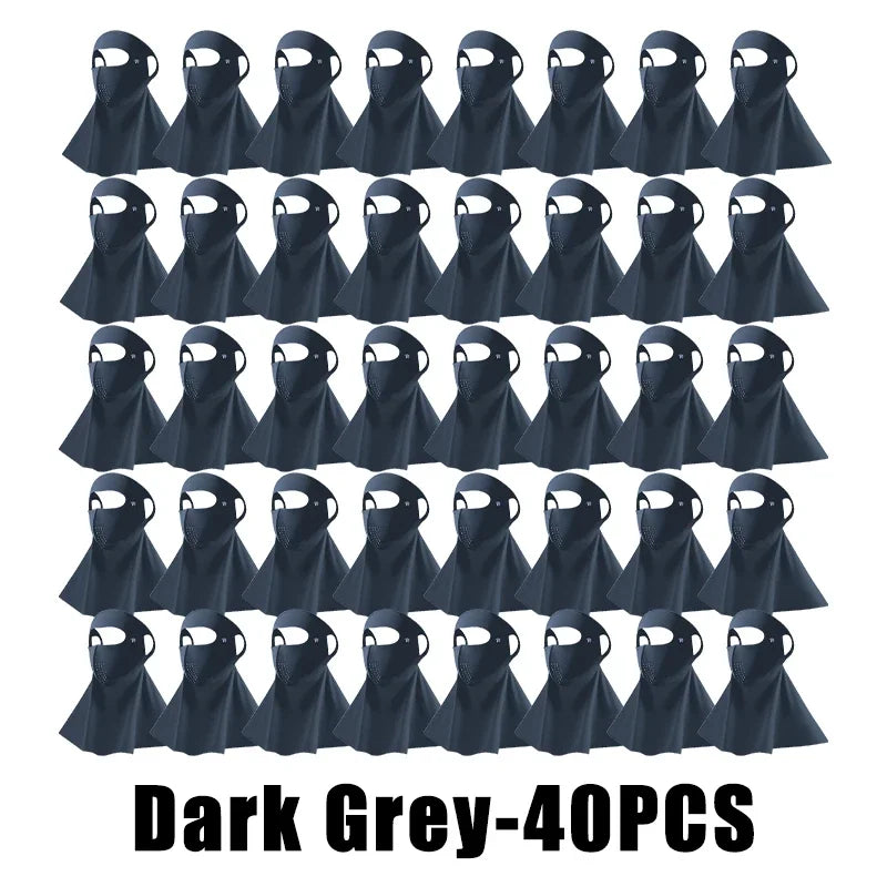 UPF50+ Ice Silk Sun Protection Mask & Neck Scarf – Anti-UV Sun Protection Mask Babs Dark Grey 40PCS