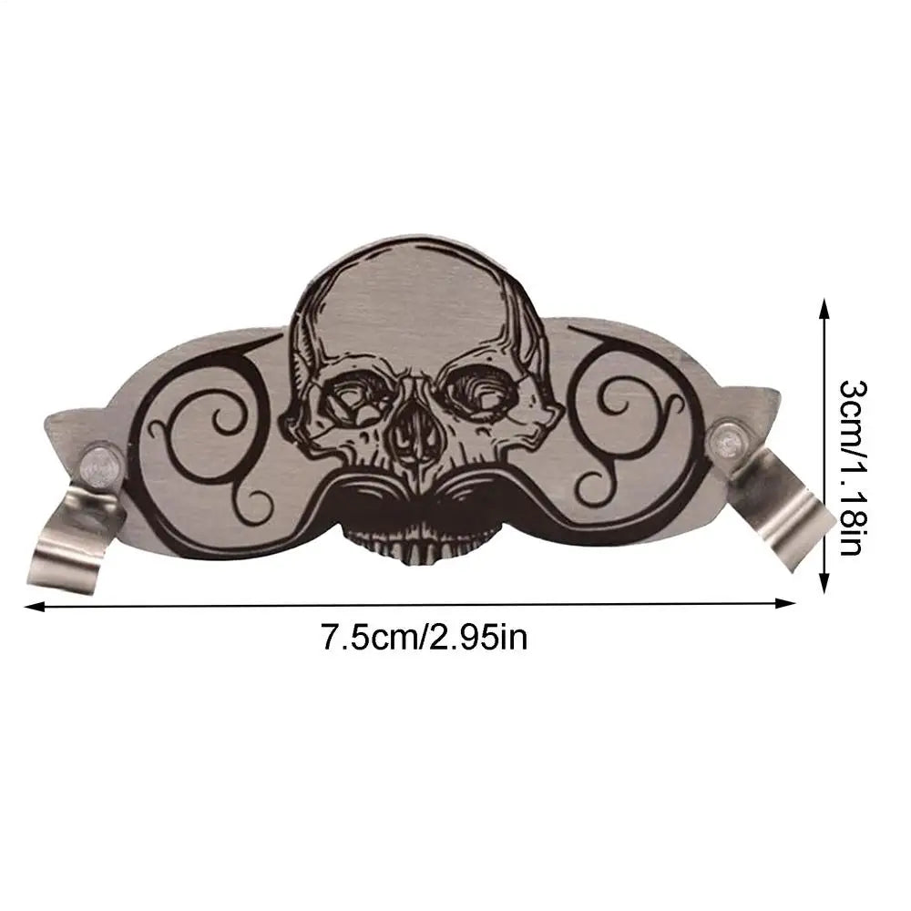 Mustache Guard for Drinking – Skull Design Stainless Steel Mustache Drinking Guard Babs 1pcs