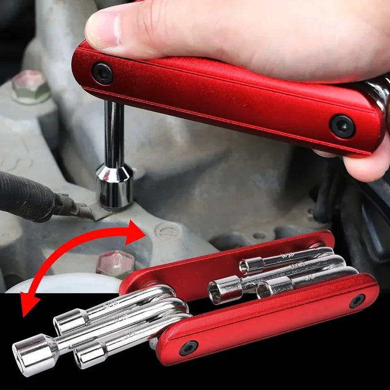 6-in-1 Folding Nut Driver – Imperial & Metric Socket Wrench Folding Socket Wrench Babs