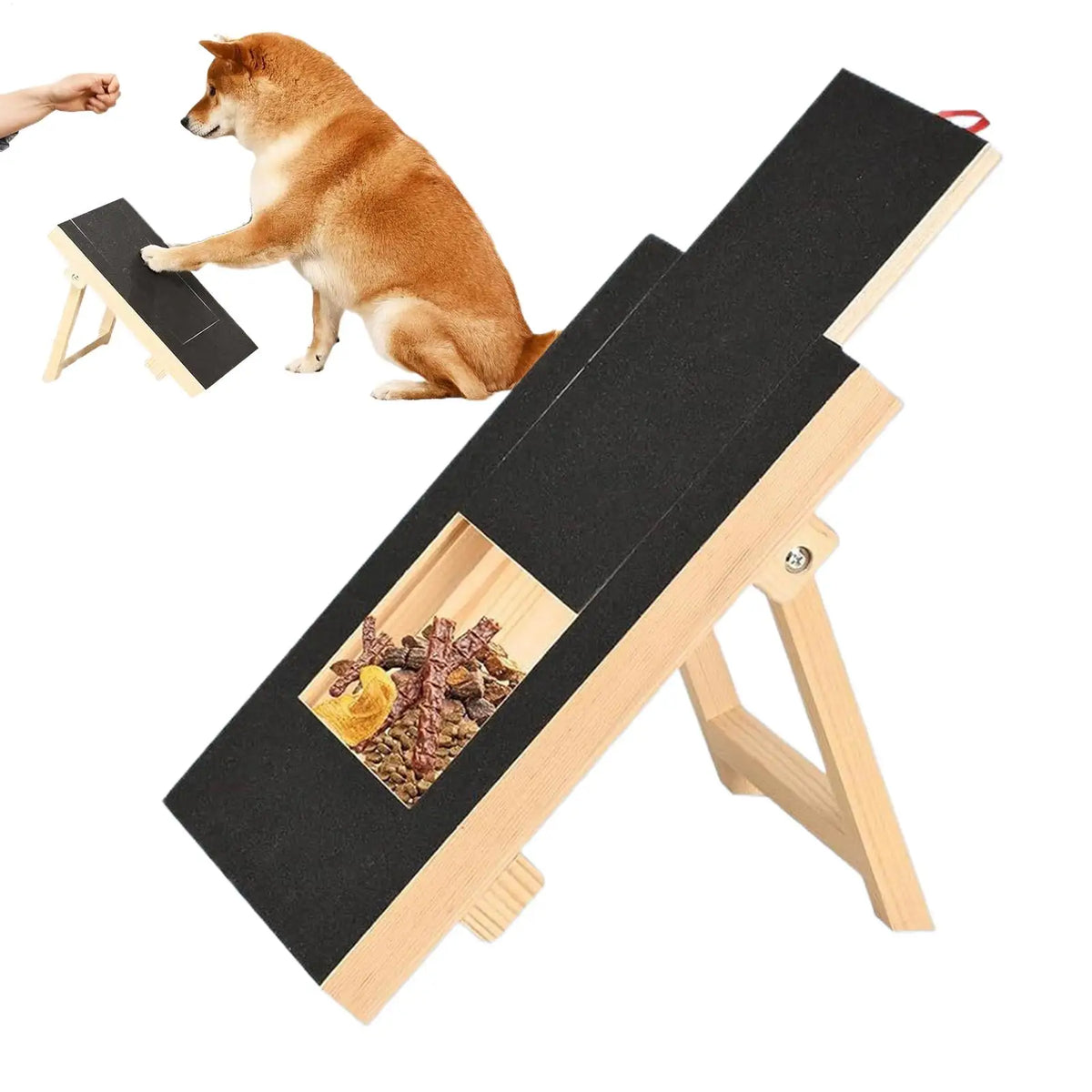 Dog Nail Scratch Board with Treat Box | Wooden Nail File Pad Dog Nail Scratch Board Babs
