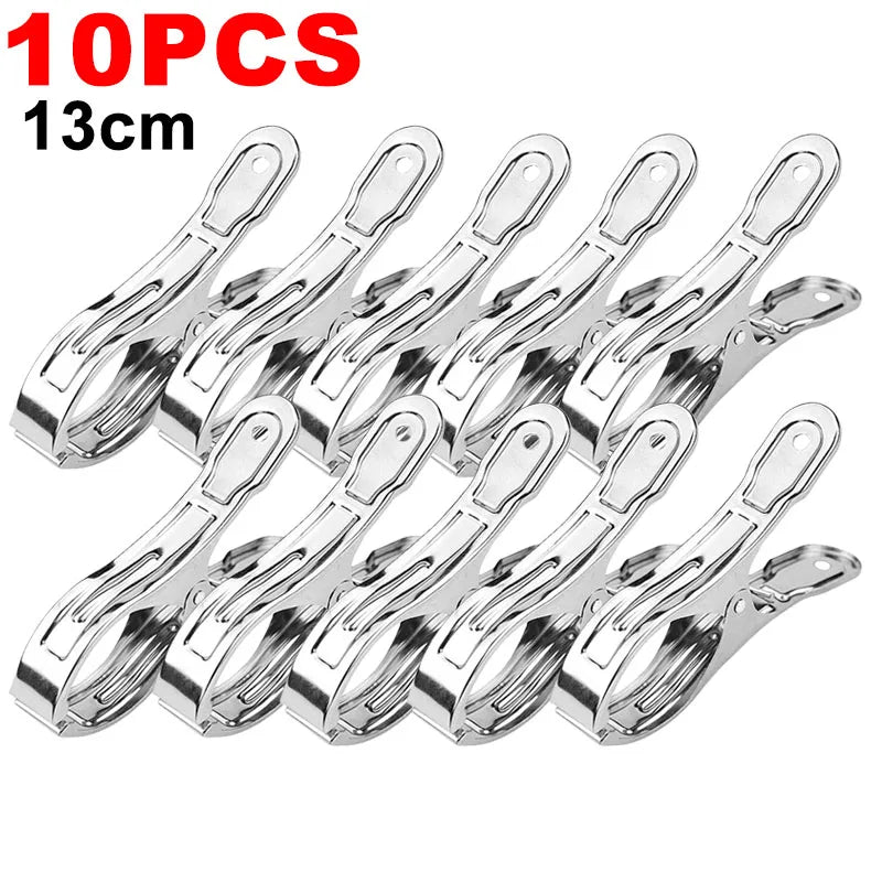 Stainless Steel Clothespins 100-Pack – Heavy-Duty Clothes Clips Clothes Pegs Babs 13CM-10PCS