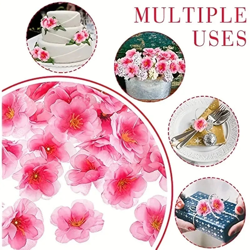 Artificial Cherry Blossom Heads – Silk Peach Flower Decor 10/20/50 Artificial Flower Heads Babs