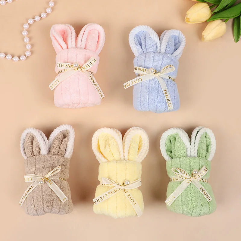 5-Pack Cute Rabbit Cotton Towels | Easter & Party Gift Favors Novelty Gift Towels Babs