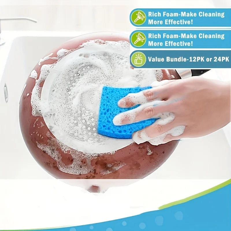24-Pack Scratch-Free Microfiber Sponges for Dishes & Cleaning Cleaning Sponges Babs