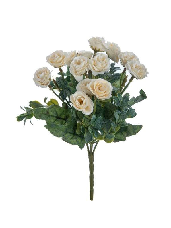 Artificial Silk Rose Bouquet for Weddings, Home & DIY Gifts Artificial Silk Flowers Babs WHITE 1pc