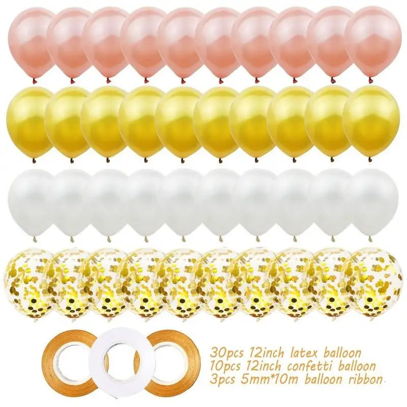 43-Piece 12" Multicolor Confetti Latex Balloons – Party Decor Party Balloons Set Babs Gold Other